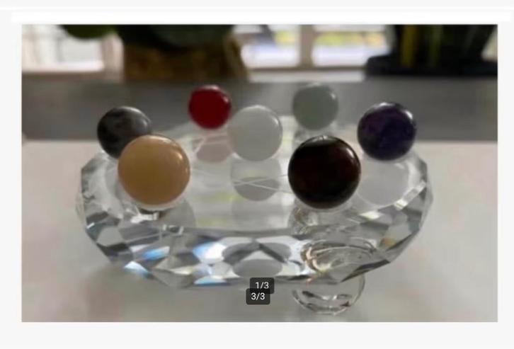 Korting Kristal houder chakra bolletjes gefacceteerde rand, Sieraden, Tassen en Uiterlijk, Edelstenen, Nieuw, Ophalen of Verzenden