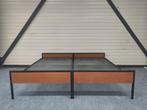 Vintage bed Pastoe Japanse serie Braakman bedden metaal teak, Ophalen, Gebruikt, 90 cm, .