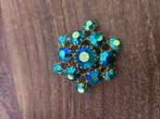 Vintage Aurora Borealis Broche, Ophalen of Verzenden, Zo goed als nieuw, Goud, Overige materialen
