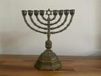 Oude koperen / messing  kandelaar Chanoeka Chanoekia, Ophalen of Verzenden, Koper of Brons