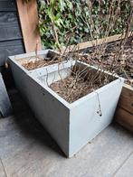 Twee vierkante, grijze bloempotten, Ophalen, Gebruikt, Minder dan 30 cm, Minder dan 60 cm