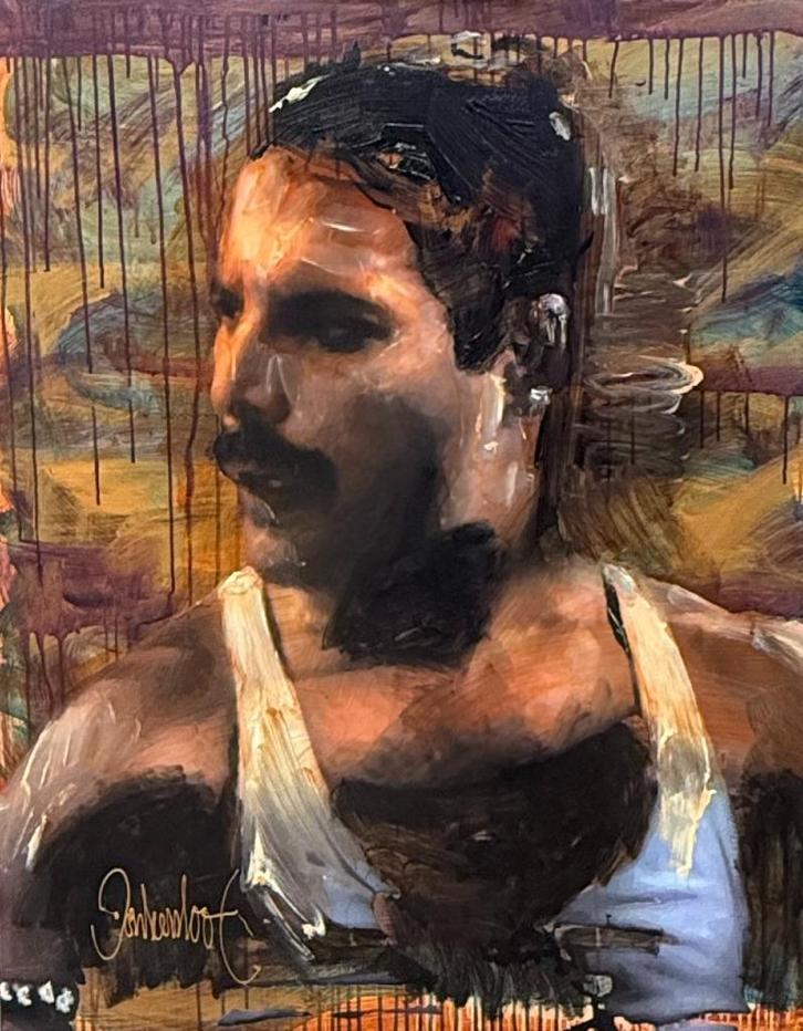 Freddie Mercury - Door Peter Donkersloot, Antiek en Kunst, Kunst | Schilderijen | Modern, Ophalen of Verzenden