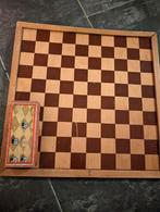 Houten dambord met damstenen, Hobby en Vrije tijd, Gezelschapsspellen | Bordspellen, Een of twee spelers, Ophalen of Verzenden