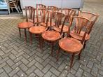 Vintage retro klassieke Parijse bistro stoelen café bar, Gebruikt, Bruin, Ophalen of Verzenden, Vijf, Zes of meer stoelen