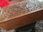 Houten bewerkte kist uit india D2, Minder dan 50 cm, 50 tot 100 cm, Ophalen of Verzenden, Zo goed als nieuw