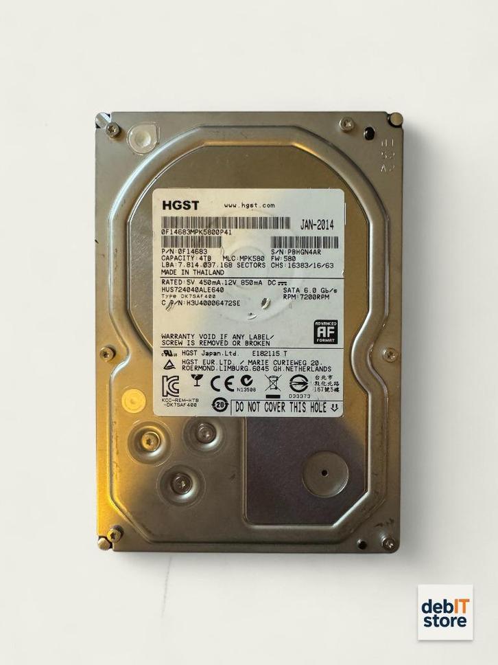 WD Ultrastar 4tb NAS - Server HDD - HUS72040ALE640, Computers en Software, Harde schijven, Gebruikt, HDD, SATA, Ophalen of Verzenden