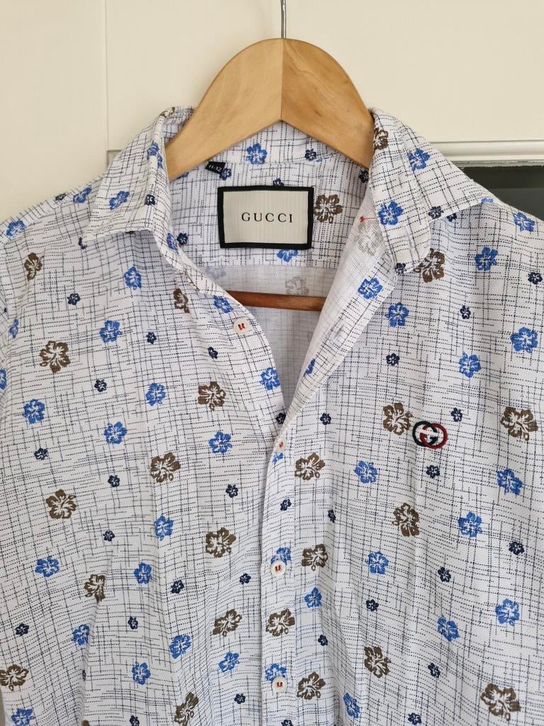 Gucci overhemd met bloemenprint 152/158, Ophalen of Verzenden, Zo goed als nieuw, Jongen, Overhemd of Blouse