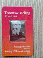 Nederland zilveren troonswisselingspostzegel 2013, Postzegels en Munten, Postzegels | Nederland, Verzenden