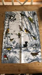 Iers linnen droogdoek met print vogels (101), Antiek en Kunst, Antiek | Kleden en Textiel, Ophalen of Verzenden
