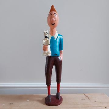 Vintage houten Kuifje beeld beeldje Tintin Bobbie beschikbaar voor biedingen