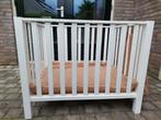 Witte box afm 80 x 100 cm Inclusief boxkleed en boxopbergzak, Kinderen en Baby's, Boxen, Ophalen, Gebruikt, Rechthoekig, In hoogte verstelbaar