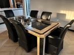 Eettafel manhatten met 6 stoelen, Ophalen, Zo goed als nieuw