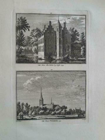 457-458 / Almkerk /  Pijnacker Huis Altena Kopergravure 1754 beschikbaar voor biedingen
