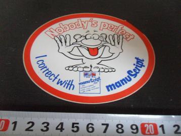 sticker strip nobody's perfect tipp-ex manuscript beschikbaar voor biedingen
