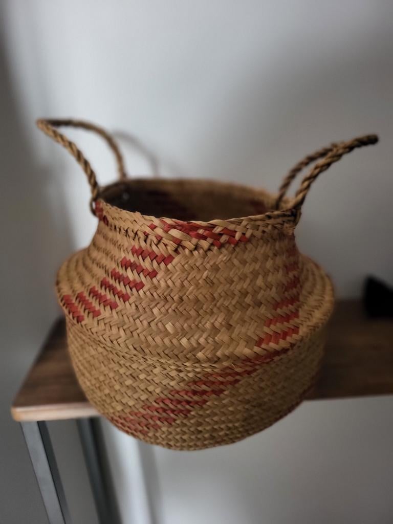 Nieuwe rieten mand met handvatten zara home look 💫, Mand, Rond, Nieuw, Ophalen of Verzenden