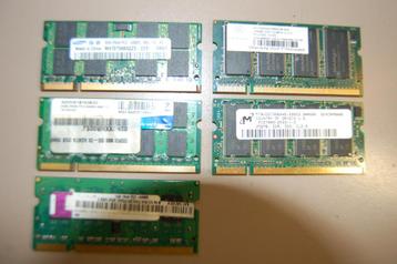 5 stuks Ram Geheugen voor Laptop diversen types/modellen: beschikbaar voor biedingen