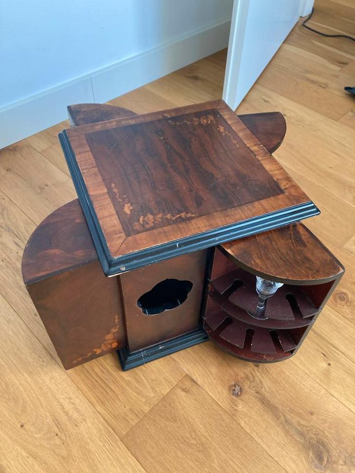 Antieke Draaibare Drankkast met Glazen & Flessen, Antiek en Kunst, Antiek | Meubels | Kasten, Ophalen