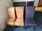 6 Eetkamerstoelen - Bruin & Paars, Ophalen, Gebruikt, Overige kleuren, Vijf, Zes of meer stoelen
