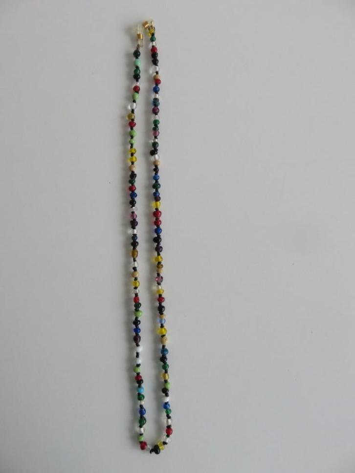 Brillenkoord, brillenketting van glaskraaltjes, Sieraden, Tassen en Uiterlijk, Zonnebrillen en Brillen | Dames, Zo goed als nieuw