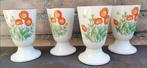Mok. Vintage Poppy Flower Cups. En Coree. 4 st. 115 mm groot, Huis en Inrichting, Keuken | Servies, Overige typen, Overige stijlen