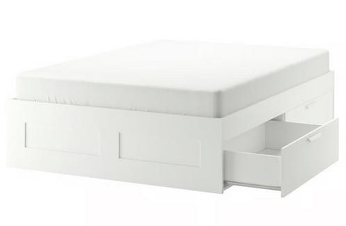 1 x Ikea Brimnes bed, compleet met lattenbodem en matras, Huis en Inrichting, Slaapkamer | Bedden, Gebruikt, Tweepersoons, 160 cm
