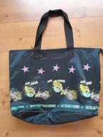 grote strandtas met rits , afm 55 x 38 cm , zwart met opd, Ophalen of Verzenden, Nieuw, Zwart, 30 cm of meer