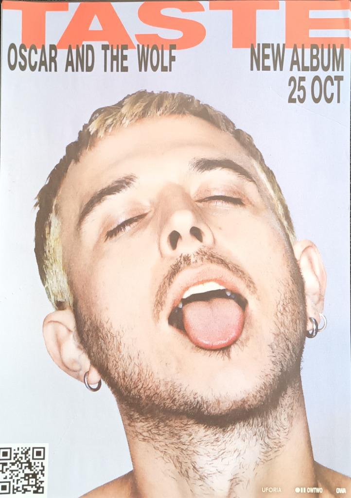 Oscar And The Wolf poster 60x40 cm Taste, Verzamelen, Muziek, Artiesten en Beroemdheden, Zo goed als nieuw, Poster, Artwork of Schilderij