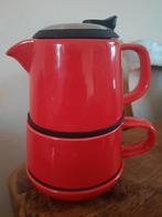 Rood 4-delig theepotje met thee-infuser ***zgan***, Ophalen of Verzenden, Overige stijlen, Glas, Schaal of Schalen