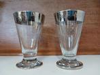 4 stuks gave glazen met zilveren rand,, Antiek en Kunst, Antiek | Glas en Kristal, Ophalen
