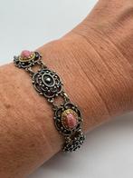 T529 Prachtige  zilveren armband rodochrosiet, Ophalen of Verzenden, Zilver, Armband, Met edelsteen