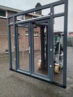 Kozijn met dubbele deuren en zijlichten boven licht, Nieuw, Ophalen of Verzenden, Buitendeur, Hout