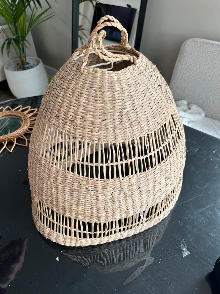 Mooie Lampenkap - Natuurlijke Look, Huis en Inrichting, Lampen | Lampenkappen, Zo goed als nieuw, Minder dan 25 cm, Rond, Beige