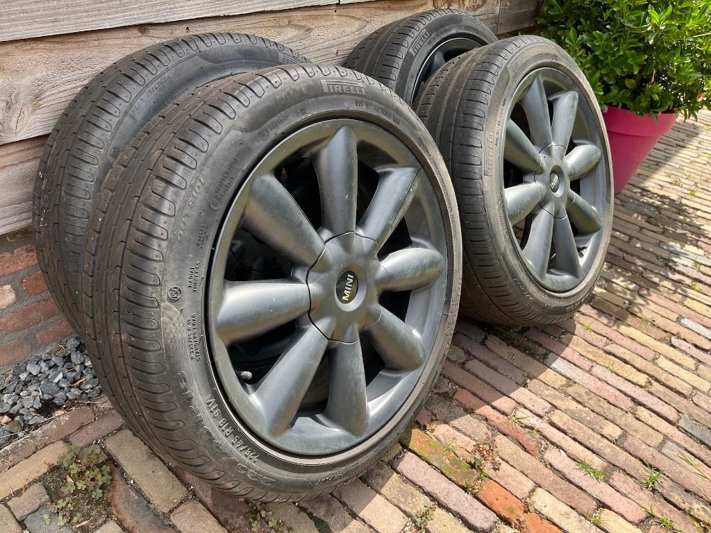 Velgen Mini Paceman 18" Zwart Pirelli runflats, Ophalen, 18 inch, Gebruikt, Velg(en)