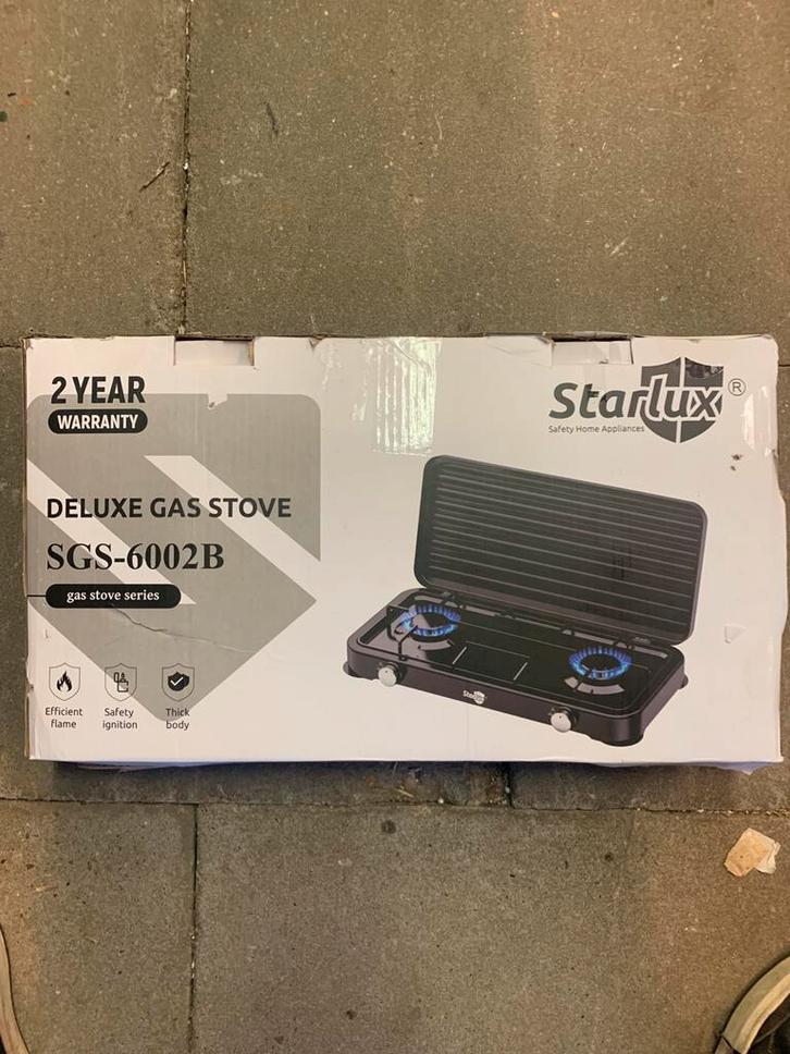 Starlux Deluxe Gasfornuis SGS-6002B - Nieuw in doos!, Witgoed en Apparatuur, Fornuizen, Nieuw, Vrijstaand, Gas, 3 kookzones of minder