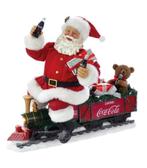 COCA-COLA "SANTA ON TRAIN" MET LED-VERLICHTING (+- 33 cm), Kunststof, Overige typen, Nieuw, Ophalen of Verzenden