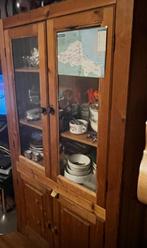 Grenen kast met glazen dieren, Huis en Inrichting, Ophalen, Gebruikt, 50 tot 100 cm, 25 tot 50 cm