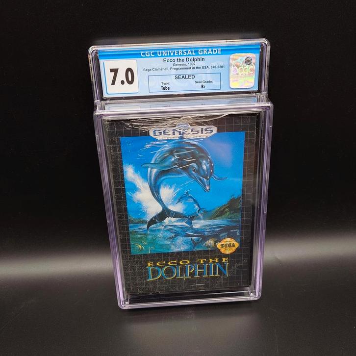 CGC 7.0 B+ Ecco The Dolphin USA Sega Genesis Sealed nieuw, Spelcomputers en Games, Games | Sega, Nieuw, Mega Drive, 1 speler, Vanaf 3 jaar