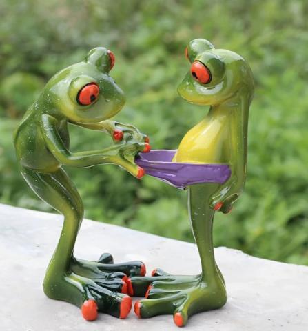 Beeldje Kikkers grappig