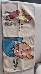 Kuifje Kussens - Set van 2, Ophalen of Verzenden, Zo goed als nieuw, Beige, Rechthoekig