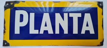 Oud emaille reclamebord "PLANTA"margarine beschikbaar voor biedingen