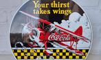 Retro emaille Coca-Cola reclamebord / Ande Rooney, Ophalen of Verzenden, Zo goed als nieuw, Reclamebord