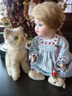 Oud poesje van Steiff met knopje., Verzenden