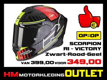 Motorhelm Scorpion R1 Victory Zw-Rd-Gl - S-56 Integraalhelm beschikbaar voor biedingen
