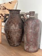 2 grote zware vazen landelijk/sober, Huis en Inrichting, Woonaccessoires | Vazen, Ophalen, Overige kleuren, Minder dan 50 cm, Glas