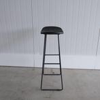 Barkruk - Zwart Teakhout & Metaal - Zithoogte 77 cm, Hout, -, -, 60 tot 90 cm