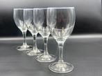 Set van 4 Vintage Luminarc Wijnglazen – Lichtblauwe Streep, Antiek en Kunst, Ophalen of Verzenden
