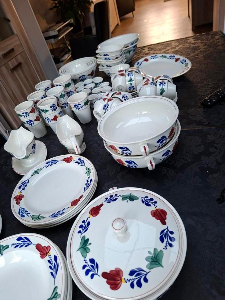 Boerenbont Servies, Huis en Inrichting, Keuken | Servies, Gebruikt, Compleet servies, Boerenbont, Aardewerk, Ophalen
