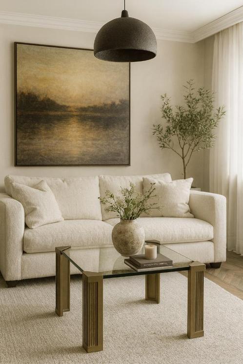 Peter Ghyczy salontafel glas & brons klein model, Huis en Inrichting, Tafels | Salontafels, Gebruikt, Minder dan 50 cm, 50 tot 100 cm