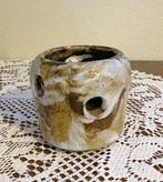 vintage krokus bloempot, bloempot metaal / riet, bloembakje, Rond, Binnen, Ophalen of Verzenden, Zo goed als nieuw