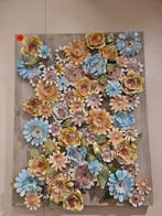 Nieuwe wandpaneel bewerkt met bloemen in reliëf 90x70x10cm, Huis en Inrichting, Woonaccessoires | Wanddecoraties, Ophalen, ., Nieuw